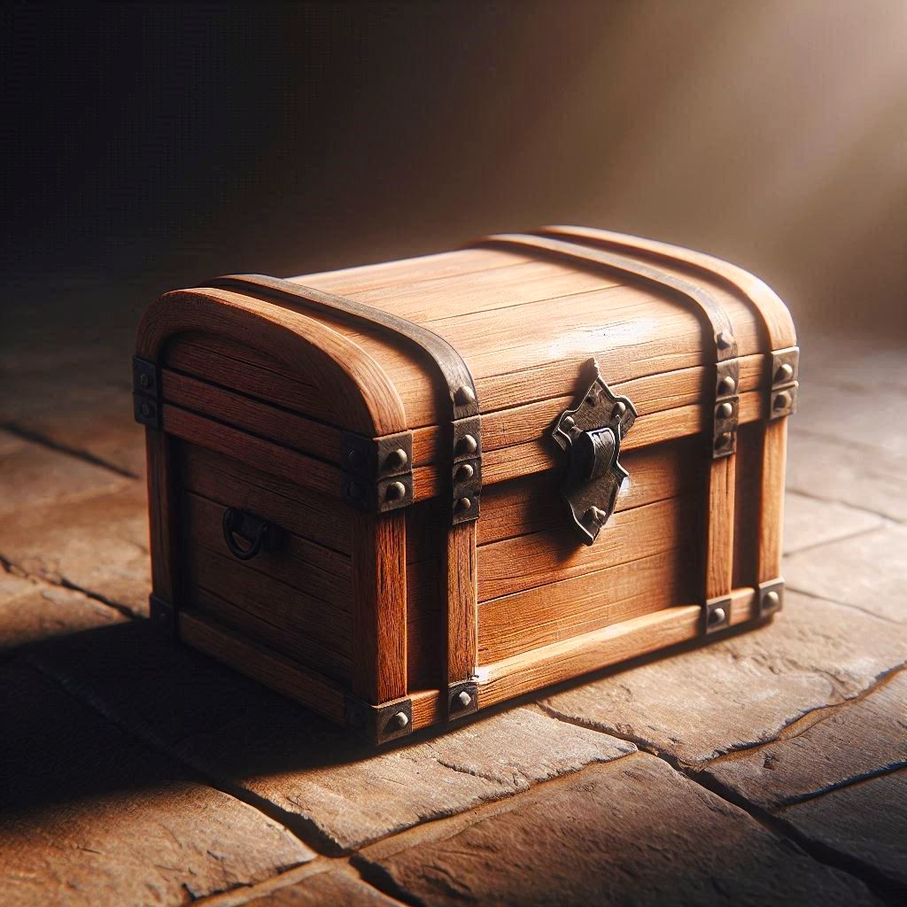 A small wooden chest A small wooden chest